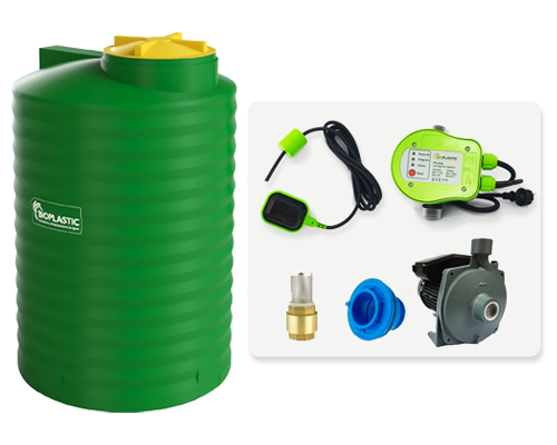 Combo estanque vertical 1000 lts + kit bomba 1,5 hp fabricacion  italiana